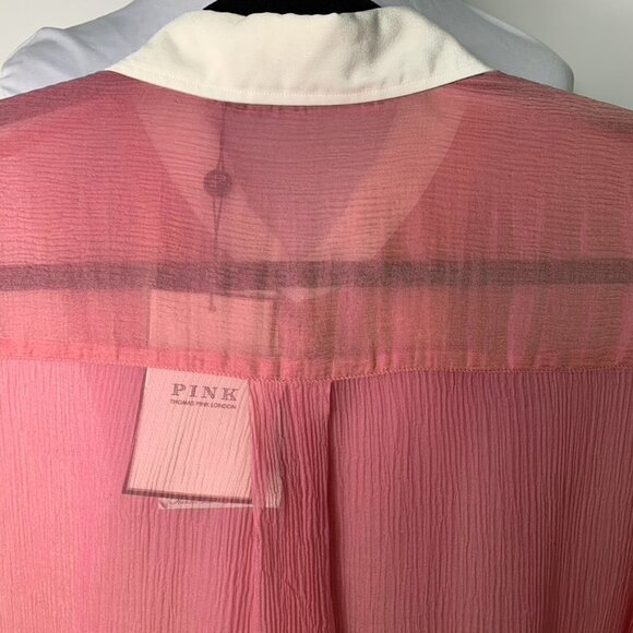 New PINK Women's Darcy Winchester 100% Silk Long Sleeve Button Down Shirt Large - Picture 9 of 11